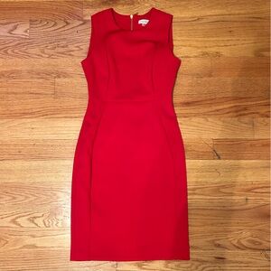 Calvin Klein Vibrant Red Sheath Midi Dress size 6